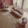 Factory Direct Luxury Sofa Suppliers Unique Design Angra White Fabric Armchair