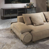 Italian Modern Home Furniture Foshan Sofa Factory Nubuck Fabric Donovan Roll Sofa