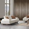 Foshan Sofa Factory Fabric Lounges Alba Sofa Set with Solid Wood Base