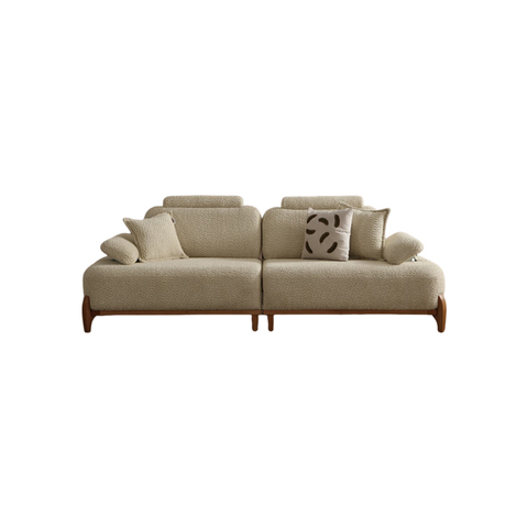 Wholesale Modern Furniture Nordic Boucle Fabric Solid Wood Base Capri Sofa Set