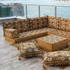 Gold L Shaped Arabic Floor Sofa Set Livingroom Majlis Furniture