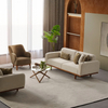 Nordic Scandinavian Modern Fabric Lounge Wooden Sofa Set