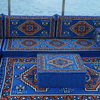Foshan Majlis Sofa Factory Arabic Floor Seating Set Navy Fabric Sectional Sofa