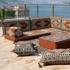 Brown Oriental Floor Seating Floor Sofa Set L Shape Corner Majlis Sofa
