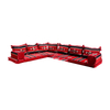 Red Strip Design Floor Cushions Floor Sofa Seating Set Arabic Jalsah
