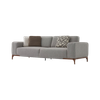 Modern Icon Sofa Set Wooden Base Sofa Home Living Room Grey Fabric Furniture