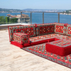 Traditional Fabric Cushion Seats Arabic Floor Majlis Set Low Seat Sofa