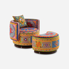Unique Fabric Swivel Ottoman Stool DG Planetario Mercurio Ottoman