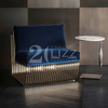 Multi-seats Luxury Modern Fabric Sofa with Stainless Steel Tube Base