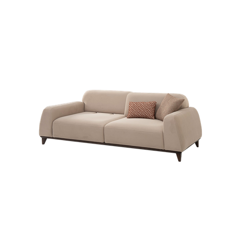 Nordic Furnitures Solid Wood Base Brown Fabric Couch Perge Sofa Set