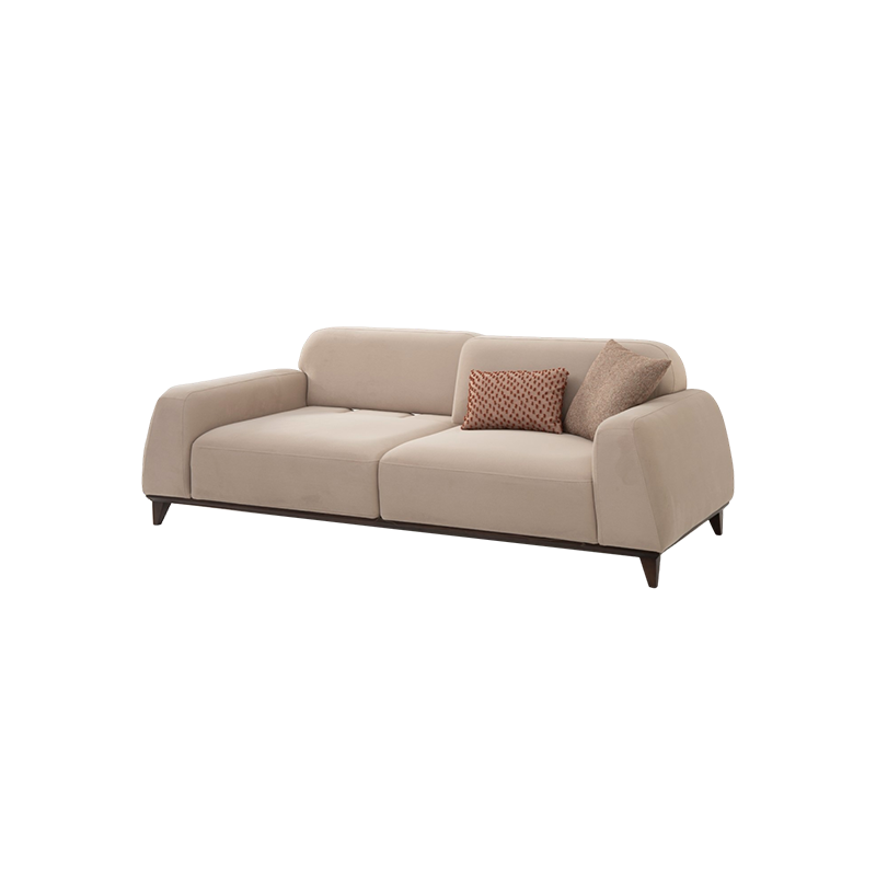 Nordic Furnitures Solid Wood Base Brown Fabric Couch Perge Sofa Set