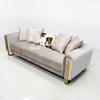 Luxury Design Furniture China Turkish Sofa Factory Beige Velvet Fabric Couches