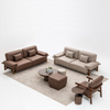 Italian brown nubuck leather sectional sofa Aura nubuk sofa set