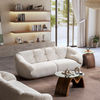 Foshan Furniture White Boucle Curved Sofa for Living Room Arte Sofa Set