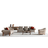 Neutral Color Luxury Minimalist Couch Solid Wood Linen Fabric Bernard Sofa Set