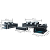 Italian Leather Living Room Set Sectional Sofa LED Couch