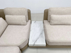 Contemporary Italian Leather and Fabric Corner Sectional Sofa