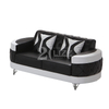 Black and White Leather Sectional Sofa Living Room Set