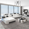 Futuristic Sofa Furniture L Shape Led Sectional Leather Sofa