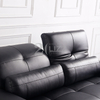 Furniture Set Genuine Black Leather Sofa