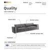 Direct Factory Sofa Supplier Clean Line Versus Fabric Sofa with Stainless Steel Strip Decoration