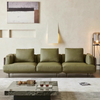 Italian Minimalist Modern Sofa Furniture Weaved Back Leather Couch