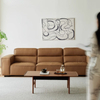 Modern Leather Sofa Three Seater High Back Leather Couch
