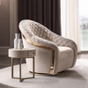 Luxury Italian Leisure Fabric Armchairs Cantori Swivel Accent Chair