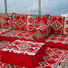 Foshan Arabic Majlis Sofa Factory Vivid Red Fabric Floor Couch