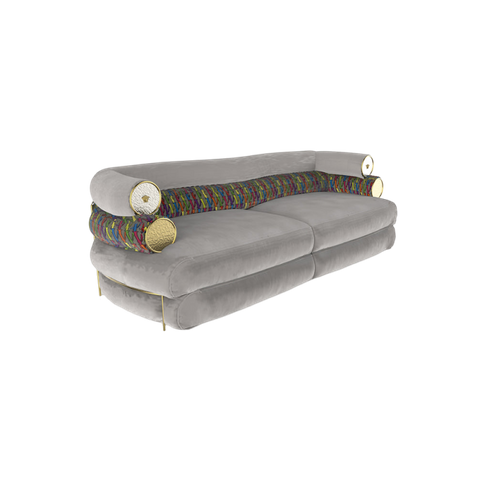 Foshan Italian Luxury Couch Suppliers Versace Mesusa Carezza Fabric Sofa