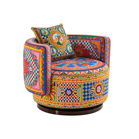 Italian unique fabric swivel chair DG plaetario margherita armchair