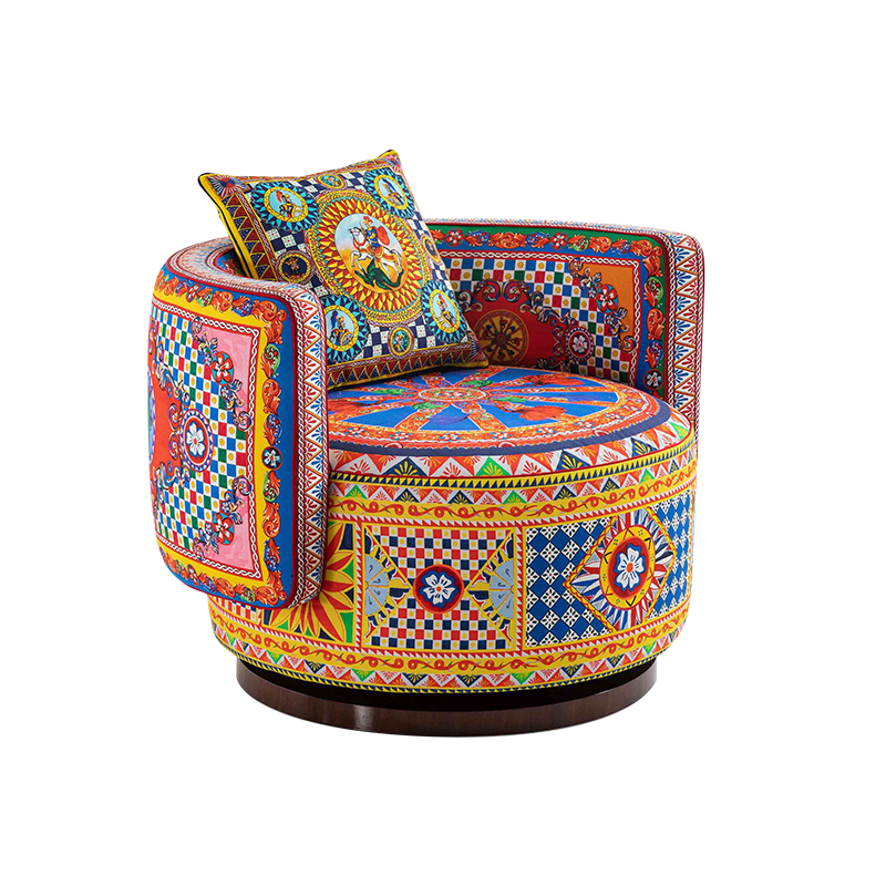 Italian unique fabric swivel chair DG plaetario margherita armchair