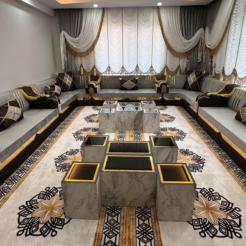 Arabic Traditional Furniture Grey Majlis Jalsa Set Living Room Seatings