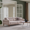 Nordic Beige Sofa Boucle Fabric Suede Fabric Couch with Adjustable Backrest