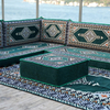Arabic Living Room Furniture Deep Green Majlis Floor Sofa Corner Floor Seating