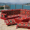 Red Arabic Majlis Arabic Jalsa Floor Sofa Seating Set Traditional Sofa