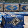 Royal Blue Arabic Sofa Set Floor Sofa Seating Set Fabric Majlis Sofa