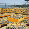 Yellow Floor Cushions Sectional Sofa Set Arabic Fabric Majlis