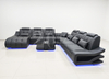 Futuristic Sectional Lounge Furniture LED Cupholder USB New Design Leather Couch