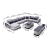 Modern Navy Blue Sectional Sofa with Music Player and USB