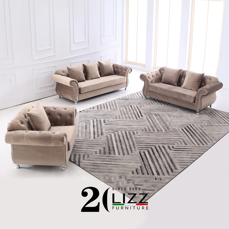 Classical Fabric Lounge Velvet Fabric Sectional Sofa