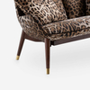 Italian Luxury Leopard Fabric Highback Loveseat Oleandro Sofa