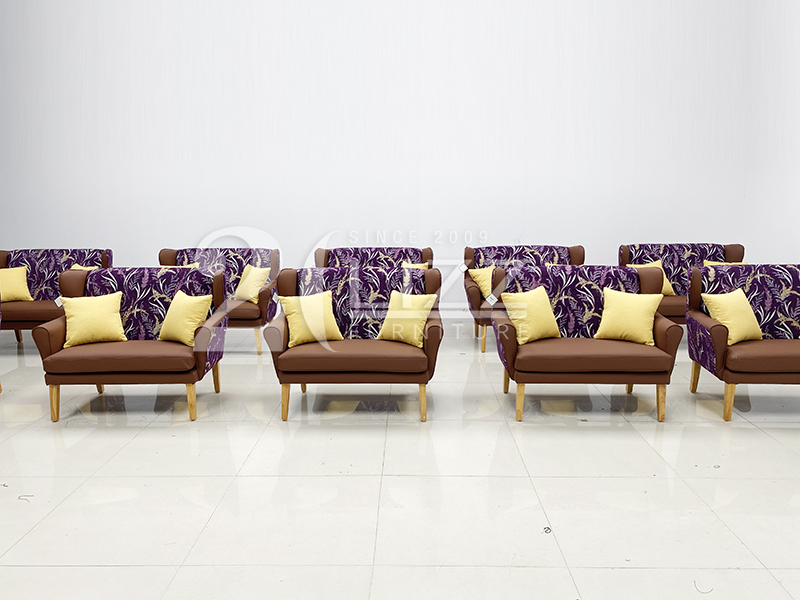 Chinese Nursing Home Furniture Elderly-friendly High-back Loveseat Sofas