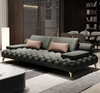 Italian Luxury Furniture Robert Cavalli Tufted Leather Couch Fabric Lounge Sofa