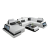 Multi-functional Lounge Furniture Civia Modern Leather Sectional Sofa With Coffee Table