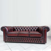 American Vintage Furniture Italian Leather Chesterfield Sofa Set