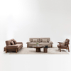 Italian brown nubuck leather sectional sofa Aura nubuk sofa set