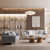 Natural Solid Wood Frame Upholstered Fabric Luxury Furniture Baronni Sofa Set