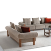 Neutral Color Luxury Minimalist Couch Solid Wood Linen Fabric Bernard Sofa Set