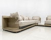 Contemporary Italian Leather and Fabric Corner Sectional Sofa